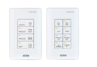 Aten 8 Button Control Pad with 1 Gang US wall plate, 2 RS232, 2 relay, 1 Digital I/O and Ethernet connection support, 14 button layouts available - Image 1