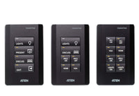 Aten 8 Button Control Pad in black color with 1 Gang US wall plate, 2 RS232, 2 relay, 1 Digital I/O and Ethernet connection support, 14 button layouts - Image 1