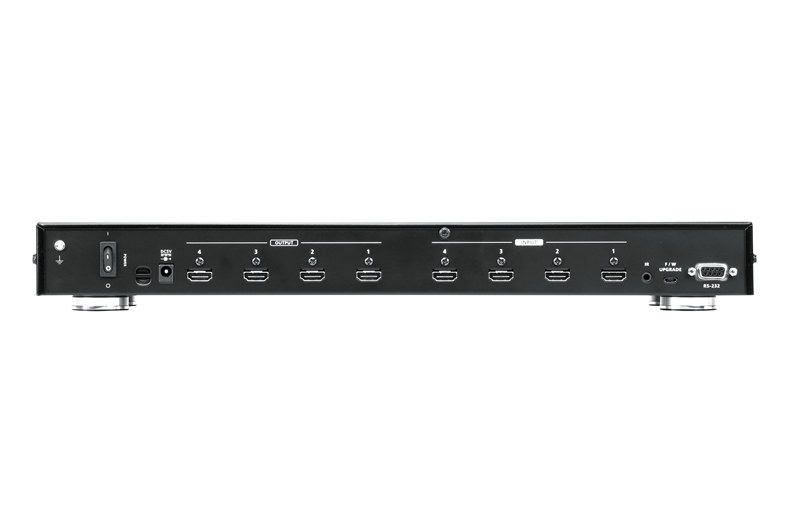 Aten Professional Matrix 4x4 HDMI Matrix, Supports 4K Resolutions tp to UHD, control via front-panel pushbuttons, IR remote and RS232 - Image 2