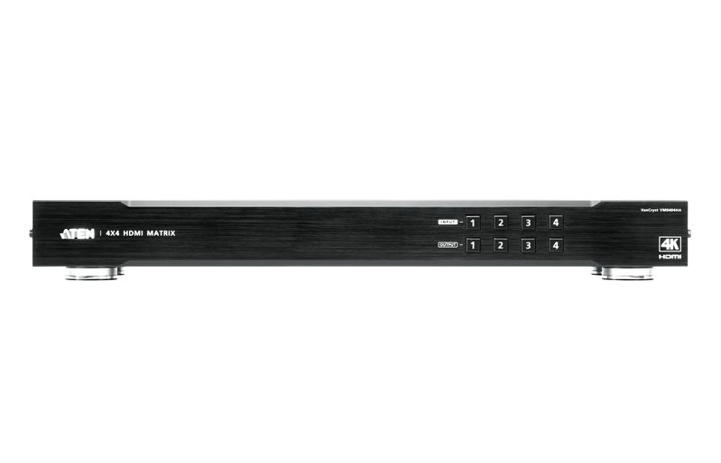 Aten Professional Matrix 4x4 HDMI Matrix, Supports 4K Resolutions tp to UHD, control via front-panel pushbuttons, IR remote and RS232 - Image 3