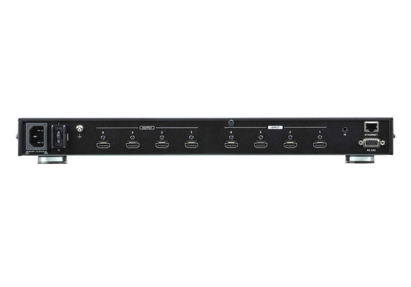 Aten Professional Matrix 4x4 True HDMI Matrix, Supports True 4K Resolutions, control via front-panel pushbuttons, IR remote and RS232