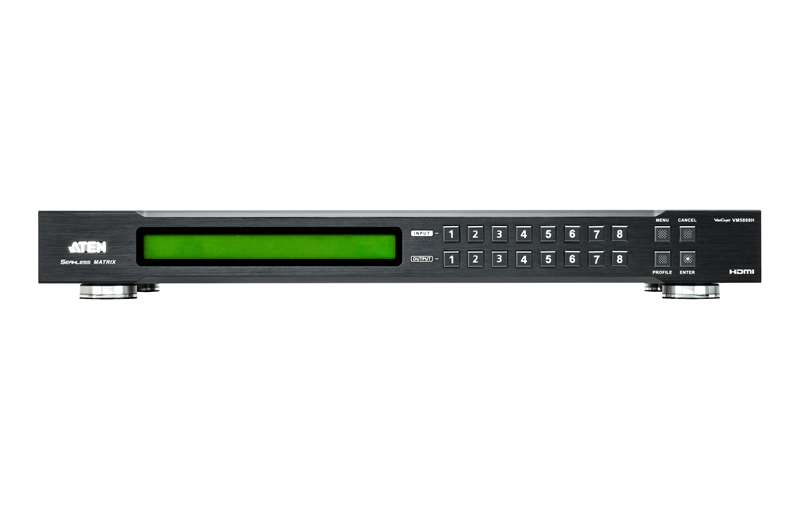 Aten Professional Matrix 8x8 HDMI Matrix with Scaler, Seamless Switch, Video Wall, control via front-panel pushbuttons, IR remote and RS232 control - Image 3