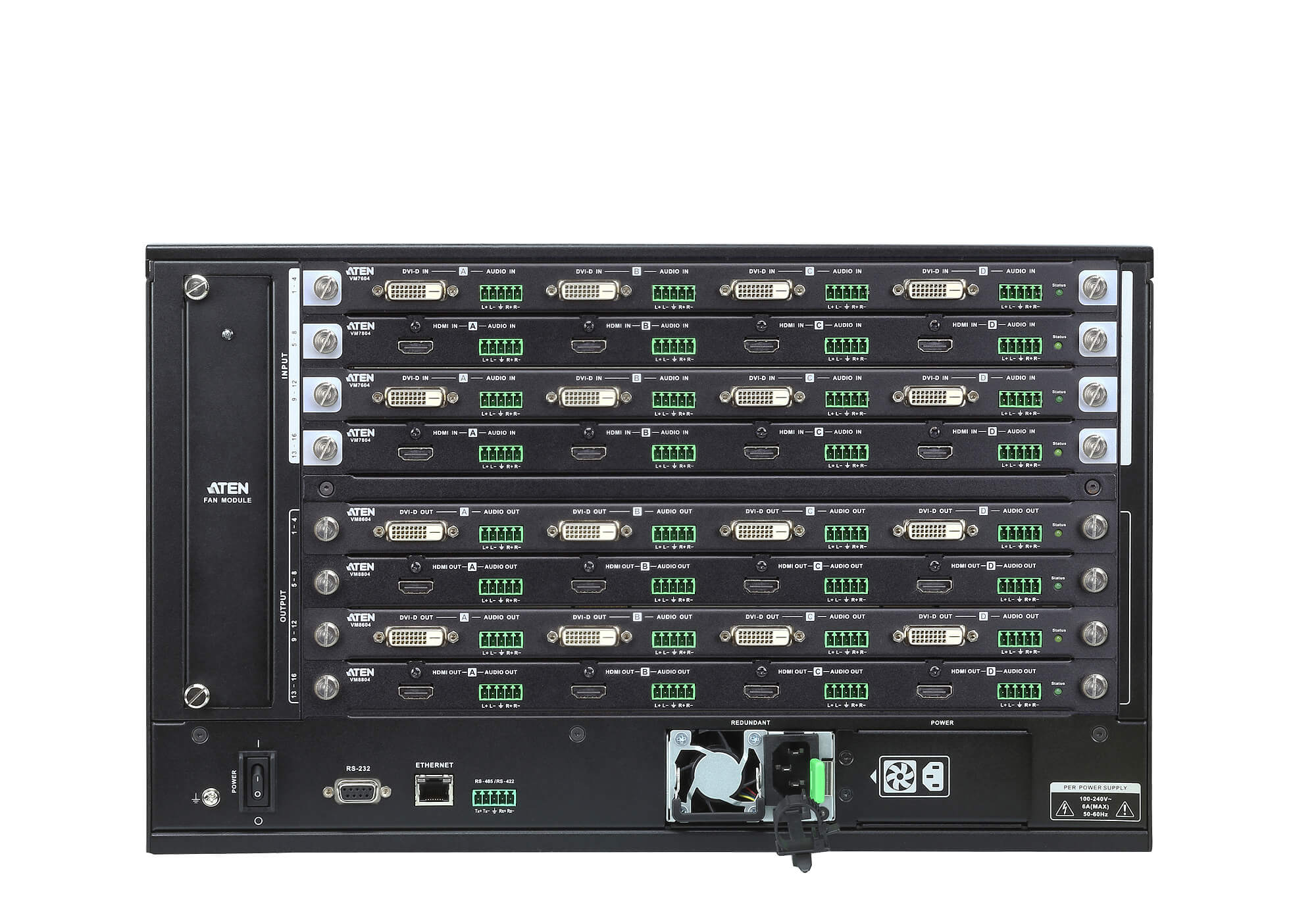 Aten 16x16 Modular Digital Matrix with Scaler, Seamless Switch, Hot-swappable Aten I/O boards, control via front-panel pushbuttons (PROJECT) - Image 3
