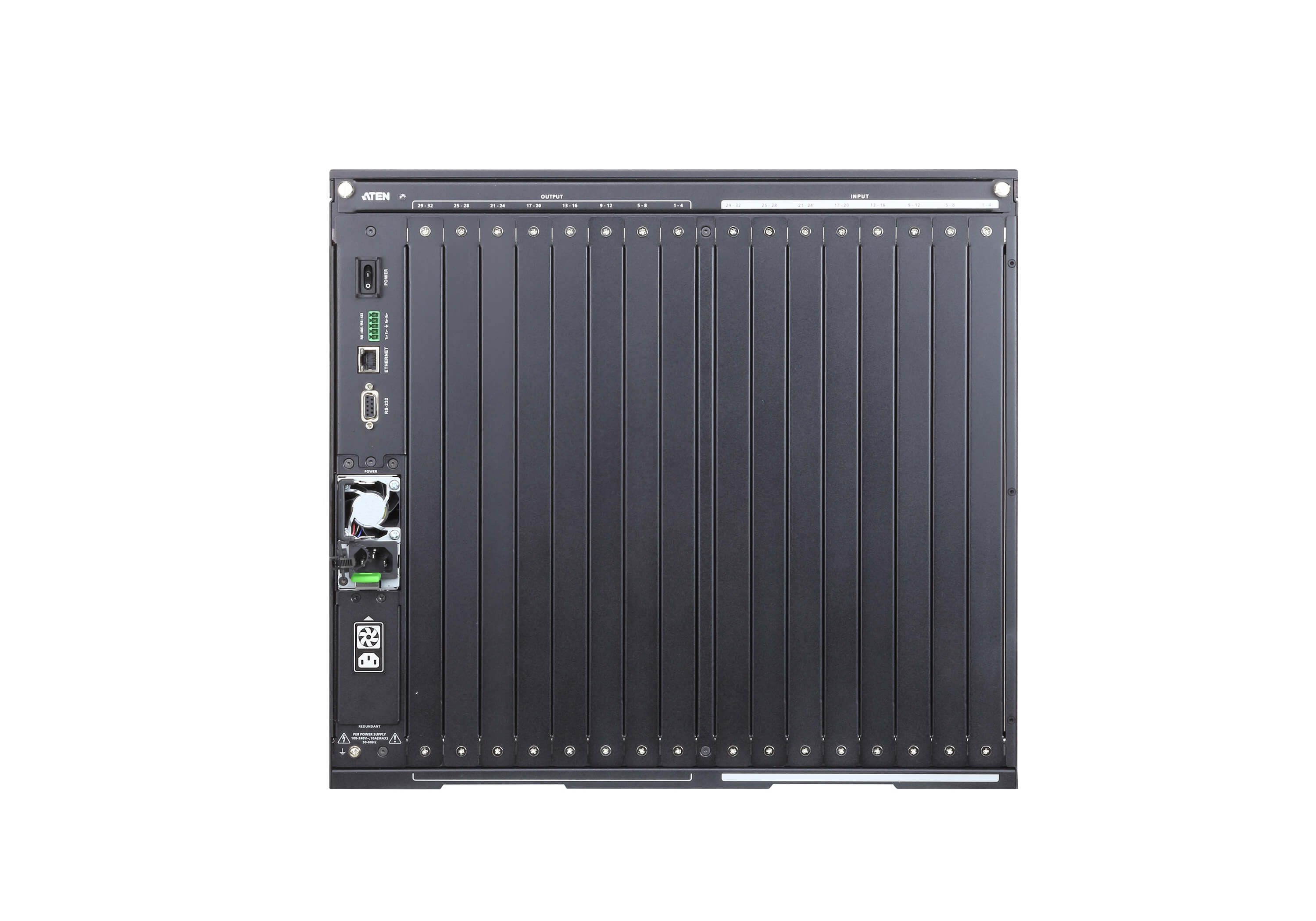 Aten 32x32 Modular Digital Matrix with Scaler, Seamless Switch, Hot-swappable Aten I/O boards, control via front-panel pushbuttons, RS232 and Ethernet - Image 3