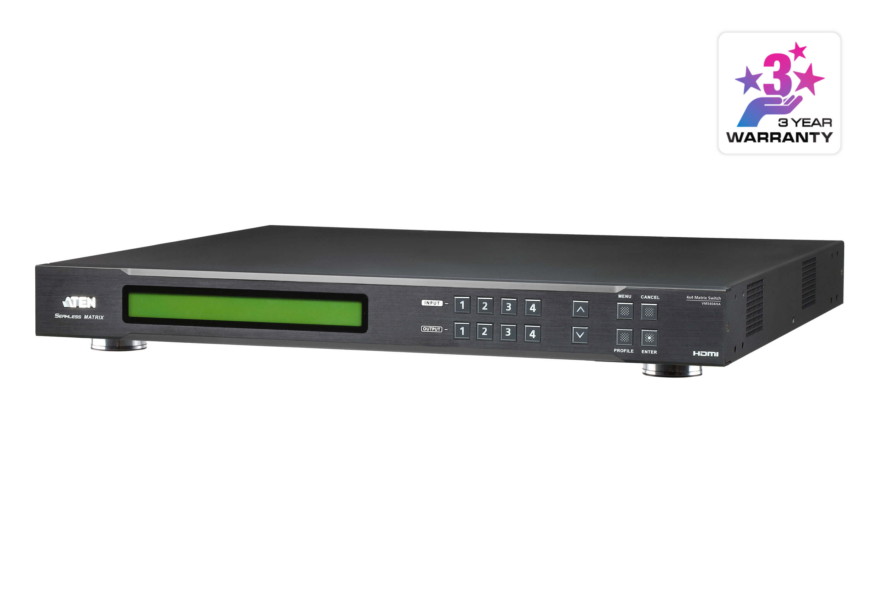 Aten 4 x 4 HDMI Matrix Switch with Scaler, Seamless Switching, FrameSync and Intuituve web GUI - Image 1