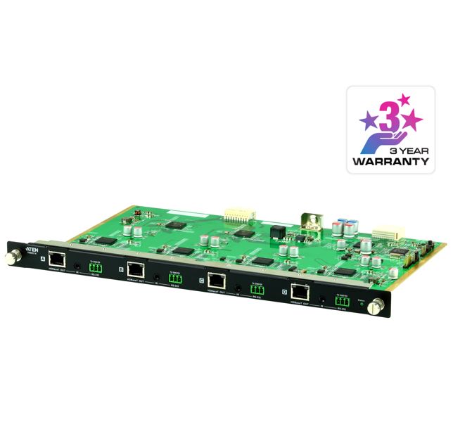 Aten VM8514 4 Port HDBaseT Output Board for VM1600A/VM3200, HDBaseT Connectivity, Bi-directional RS-232, Bi-directional IR channel - Image 2