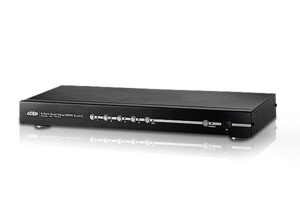 Aten 4 Port Dual Output HDMI Switch, select input ports via RS232 control, HDCP 1.1 compliant(LS)