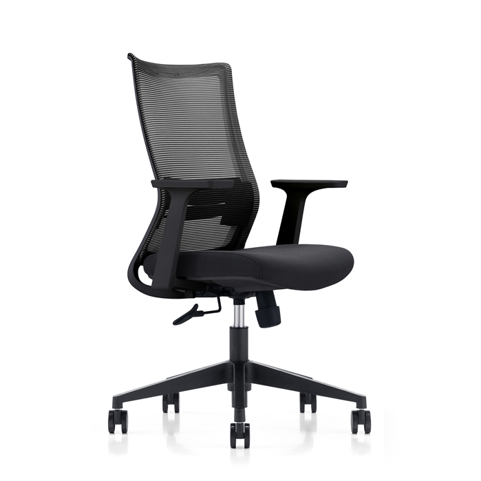 LDR ErgoLite Max Office Chair – Ergonomic with lumbar support, mesh back, moulded foam seat, synchro tilt & fixed arms.Black colour - Image 1