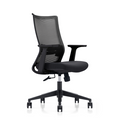 LDR ErgoLite Max Office Chair – Ergonomic with lumbar support, mesh back, moulded foam seat, synchro tilt & fixed arms.Black colour - Image 1