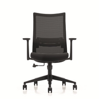 LDR ErgoLite Max Office Chair – Ergonomic with lumbar support, mesh back, moulded foam seat, synchro tilt & fixed arms.Black colour - Image 2