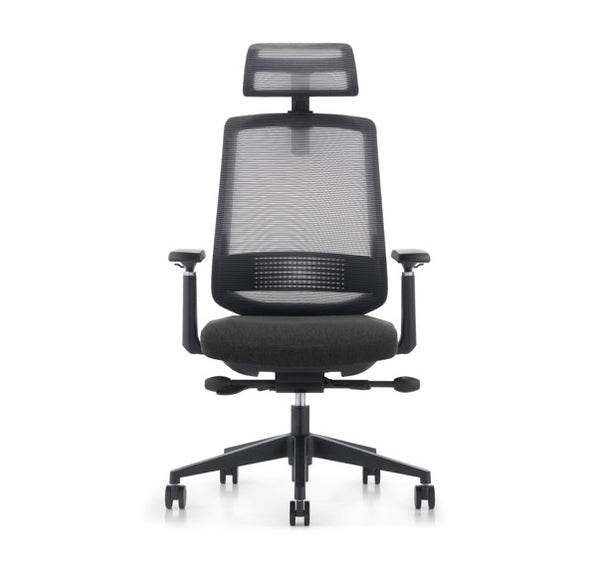 LDR ErgoLite Ultra Chair–Premium ergonomic office chair with 3D arms,seat slider,lumbar support,5 lock backrest & synchro tilt.Executive Styling,Black