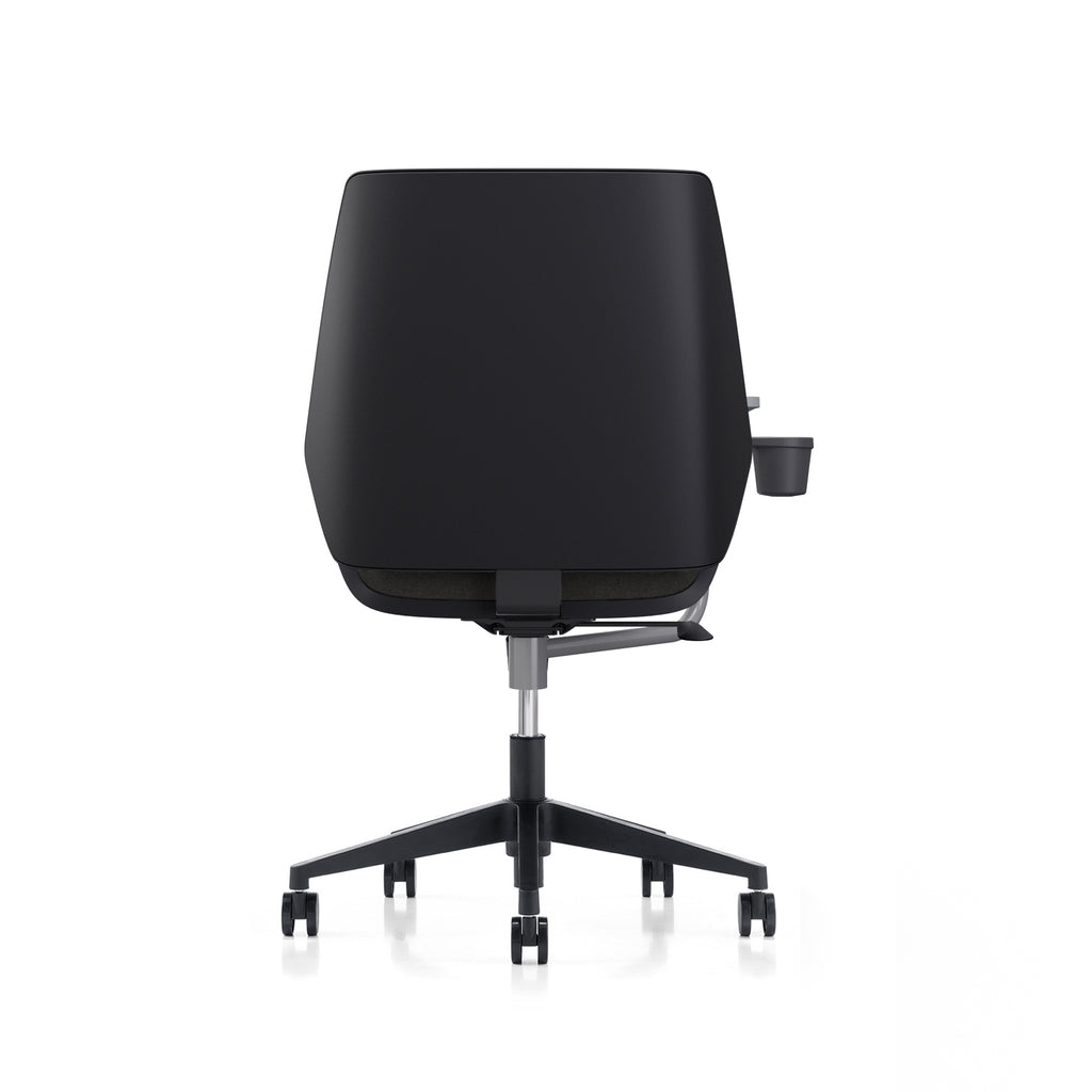 LDR Flex Learn 360 Chair –Training chair with writing table,moulded foam, fabric seat/back,alloy base&smooth castors.Huddle Space and Training,Black - Image 4