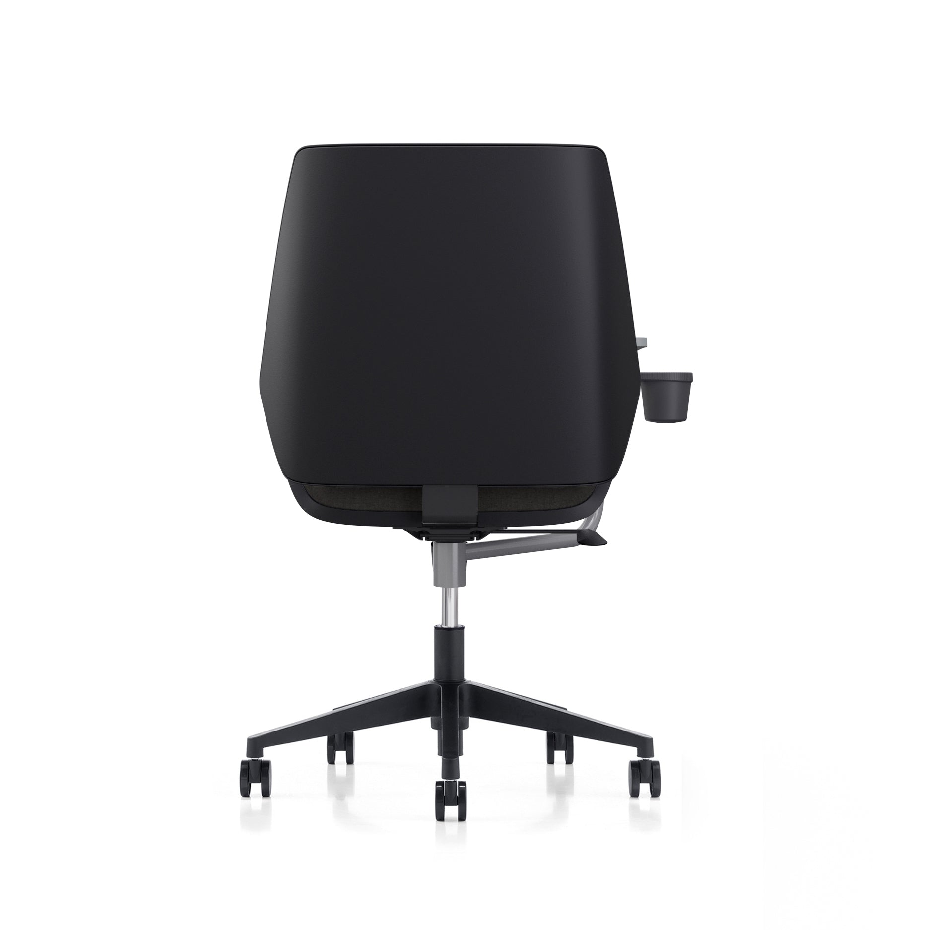 LDR Flex Learn 360 Chair –Training chair with writing table,moulded foam, fabric seat/back,alloy base&smooth castors.Huddle Space and Training,Black - Image 4