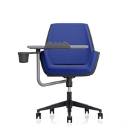 LDR Flex Learn 360 Chair –Training chair with writing table,moulded foam, fabric seat/back,alloy base&smooth castors.Huddle Space and Training,Blue - Image 2