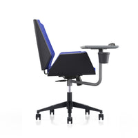 LDR Flex Learn 360 Chair –Training chair with writing table,moulded foam, fabric seat/back,alloy base&smooth castors.Huddle Space and Training,Blue - Image 3