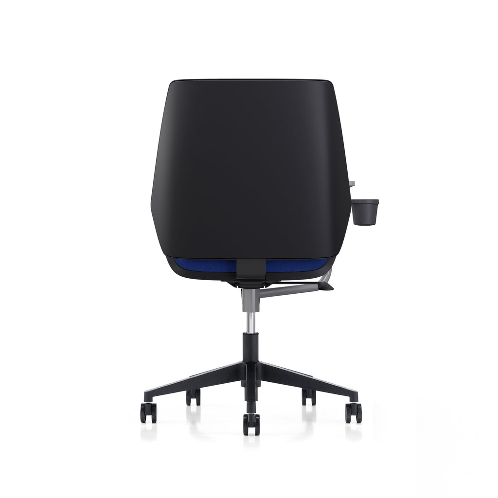 LDR Flex Learn 360 Chair –Training chair with writing table,moulded foam, fabric seat/back,alloy base&smooth castors.Huddle Space and Training,Blue - Image 4