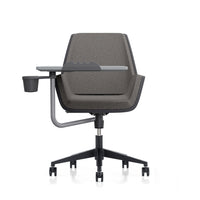LDR Flex Learn 360 Chair –Training chair with writing table,moulded foam, fabric seat/back,alloy base&smooth castors.Huddle Space and Training, Grey - Image 2