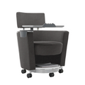 LDR 'Flex Learn' Ultra -Training Room Chair, Soft touch lounge design, Ergonomic, storage shelf under seat. Tray Platform for laptop, cup holde, Black - Image 1