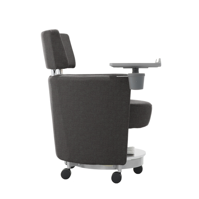 LDR 'Flex Learn' Ultra -Training Room Chair, Soft touch lounge design, Ergonomic, storage shelf under seat. Tray Platform for laptop, cup holde, Black - Image 3