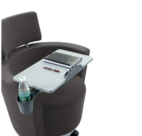 LDR 'Flex Learn' Ultra -Training Room Chair, Soft touch lounge design, Ergonomic, storage shelf under seat. Tray Platform for laptop, cup holde, Black - Image 4
