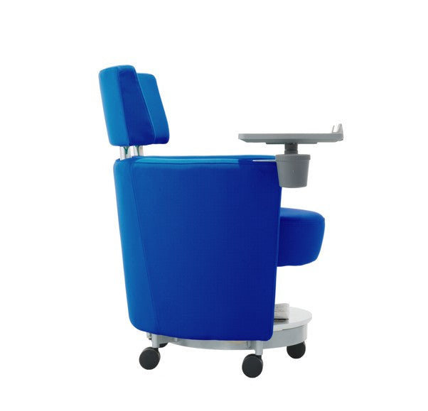 LDR 'Flex Learn' Ultra -Training Room Chair, Soft touch lounge design, Ergonomic, storage shelf under seat. Tray Platform for laptop, cup holde, Blue - Image 3