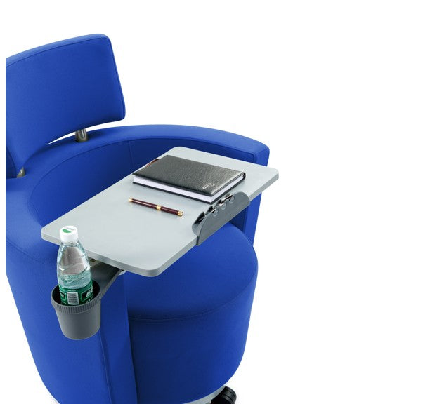 LDR 'Flex Learn' Ultra -Training Room Chair, Soft touch lounge design, Ergonomic, storage shelf under seat. Tray Platform for laptop, cup holde, Blue - Image 4