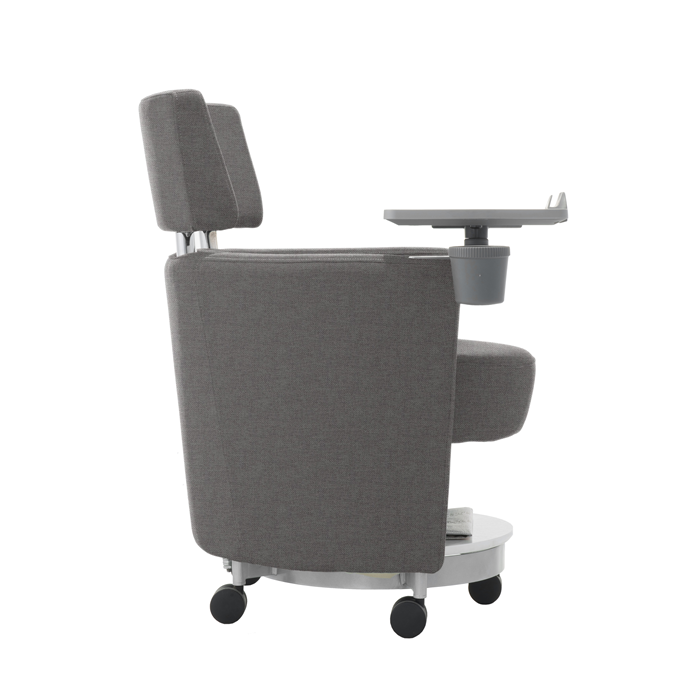 LDR 'Flex Learn' Ultra -Training Room Chair, Soft touch lounge design, Ergonomic, storage shelf under seat. Tray Platform for laptop, cup holde, Grey - Image 3