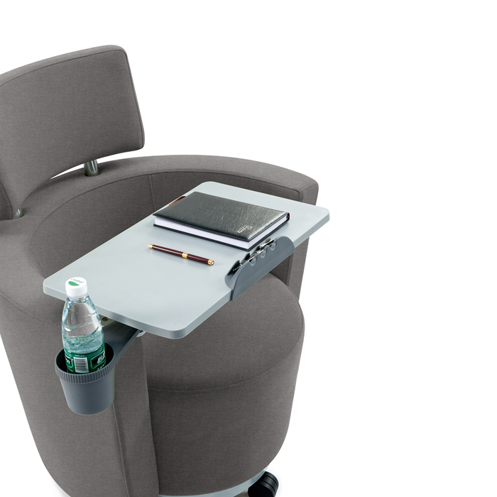 LDR 'Flex Learn' Ultra -Training Room Chair, Soft touch lounge design, Ergonomic, storage shelf under seat. Tray Platform for laptop, cup holde, Grey - Image 4