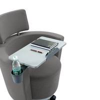 LDR 'Flex Learn' Ultra -Training Room Chair, Soft touch lounge design, Ergonomic, storage shelf under seat. Tray Platform for laptop, cup holde, Grey - Image 4