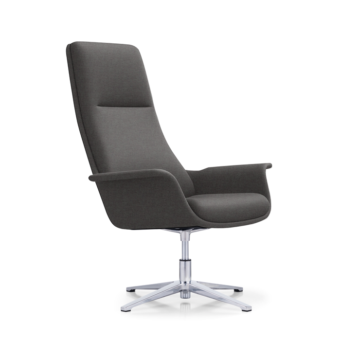 LDR Focus 360 Chair–High back executive chair with moulded foam,PU or fabric finish,fixed mech&4-star alloy base,Perfect for Huddle rooms,Black - Image 1