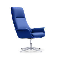 LDR Focus 360 Chair–High back executive chair with moulded foam,PU or fabric finish,fixed mech&4-star alloy base,Perfect for Huddle rooms,Blue - Image 1