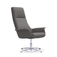 LDR Focus 360 Chair–High back executive chair with moulded foam,PU or fabric finish,fixed mech&4-star alloy base,Perfect for Huddle rooms, Grey - Image 1