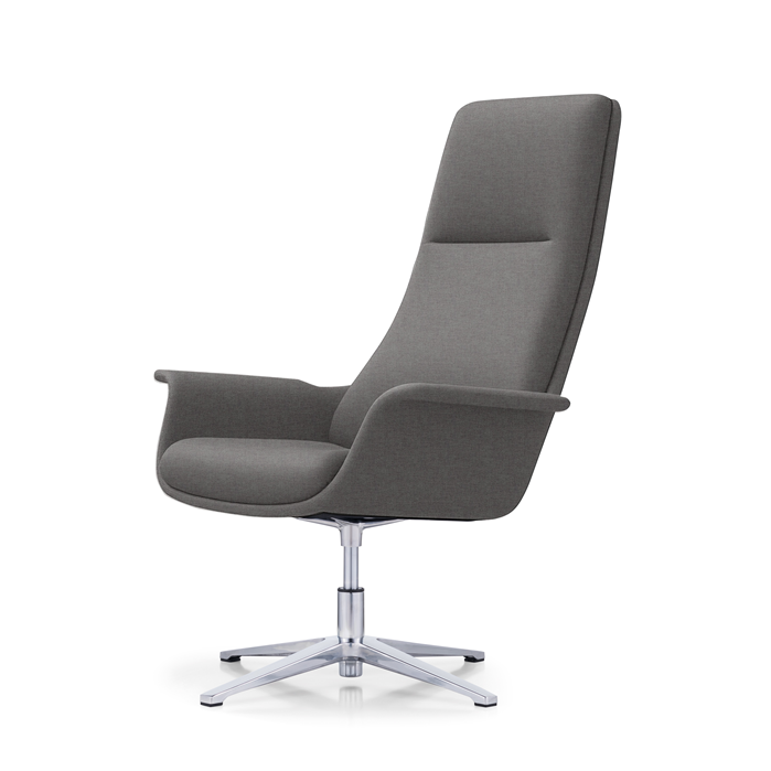 LDR Focus 360 Chair–High back executive chair with moulded foam,PU or fabric finish,fixed mech&4-star alloy base,Perfect for Huddle rooms, Grey - Image 2