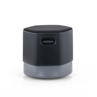 LDR Focus Mini Stool–Height-adjustable tumbler stool with moulded foam, rounded base, lightweight grey plastic build. light weight,easily movab,Black - Image 2