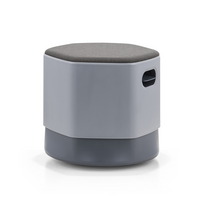 LDR Focus Mini Stool–Height-adjustable tumbler stool with moulded foam, rounded base, lightweight grey plastic build. light weight,easily movab,Grey - Image 1