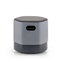 LDR Focus Mini Stool–Height-adjustable tumbler stool with moulded foam, rounded base, lightweight grey plastic build. light weight,easily movab,Grey - Image 2