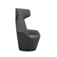 LDR Focus Ultra Chair–High-back lounge chair with ergonomic design, fabric upholstery,wide headrest&curved armrests.Waiting Rooms/Huddle Space,Black - Image 1