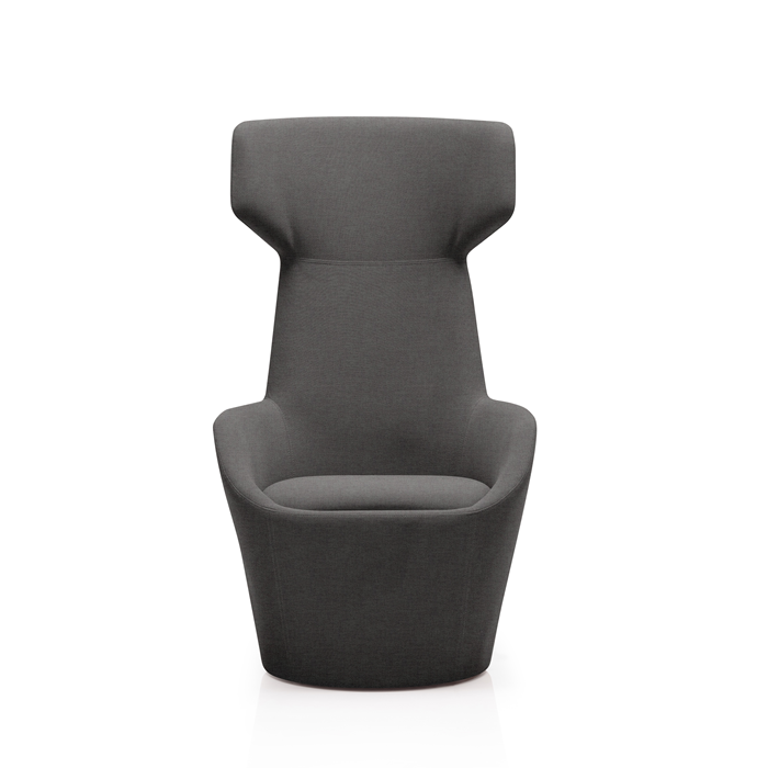 LDR Focus Ultra Chair–High-back lounge chair with ergonomic design, fabric upholstery,wide headrest&curved armrests.Waiting Rooms/Huddle Space,Black - Image 2