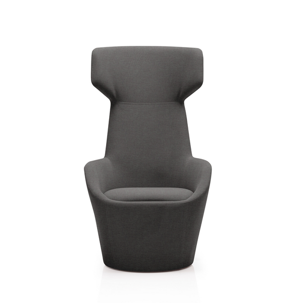 LDR Focus Ultra Chair–High-back lounge chair with ergonomic design, fabric upholstery,wide headrest&curved armrests.Waiting Rooms/Huddle Space,Black