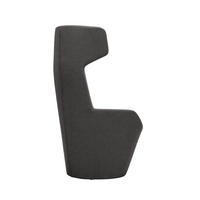 LDR Focus Ultra Chair–High-back lounge chair with ergonomic design, fabric upholstery,wide headrest&curved armrests.Waiting Rooms/Huddle Space,Black - Image 3