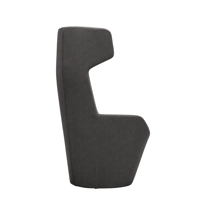 LDR Focus Ultra Chair–High-back lounge chair with ergonomic design, fabric upholstery,wide headrest&curved armrests.Waiting Rooms/Huddle Space,Black - Image 3