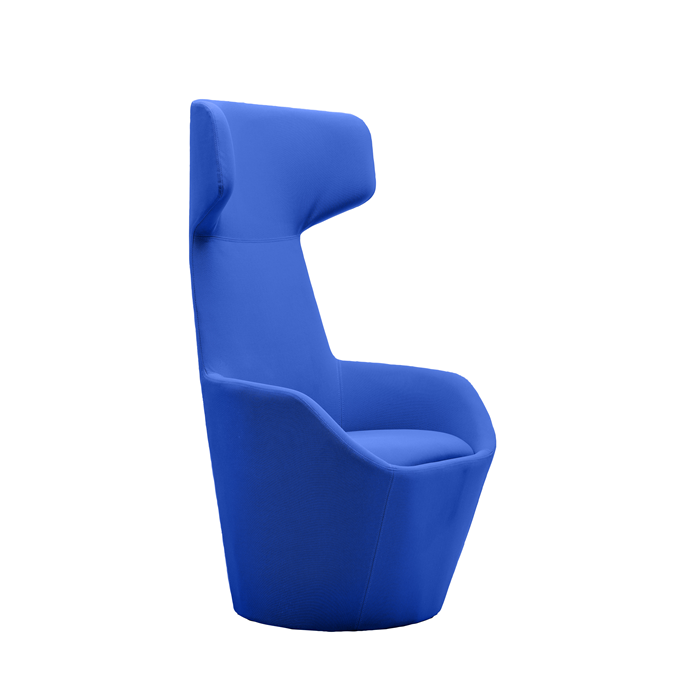 LDR Focus Ultra Chair–High-back lounge chair with ergonomic design, fabric upholstery,wide headrest&curved armrests.Waiting Rooms/Huddle Space,Blue - Image 1