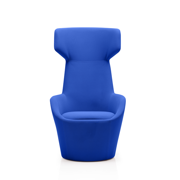 LDR Focus Ultra Chair–High-back lounge chair with ergonomic design, fabric upholstery,wide headrest&curved armrests.Waiting Rooms/Huddle Space,Blue - Image 2