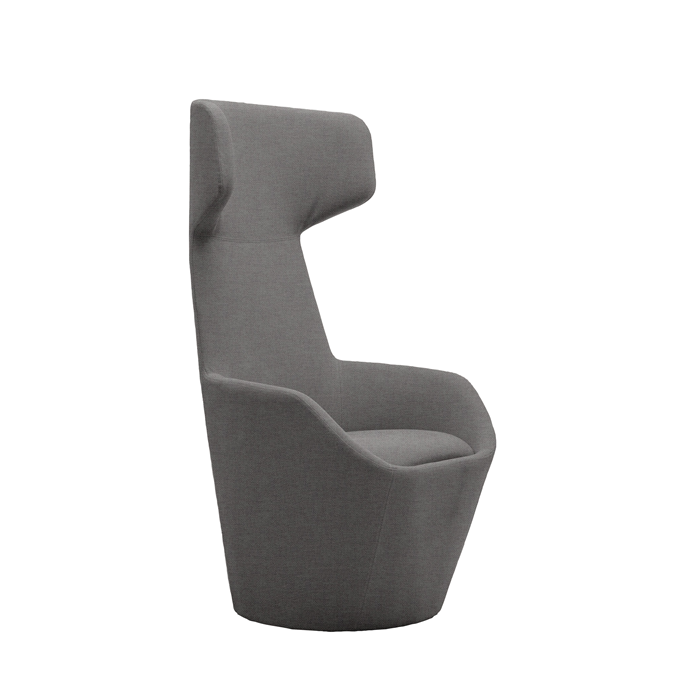 LDR Focus Ultra Chair–High-back lounge chair with ergonomic design, fabric upholstery,wide headrest&curved armrests.Waiting Rooms/Huddle Space,Grey - Image 1