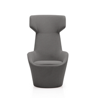 LDR Focus Ultra Chair–High-back lounge chair with ergonomic design, fabric upholstery,wide headrest&curved armrests.Waiting Rooms/Huddle Space,Grey - Image 2