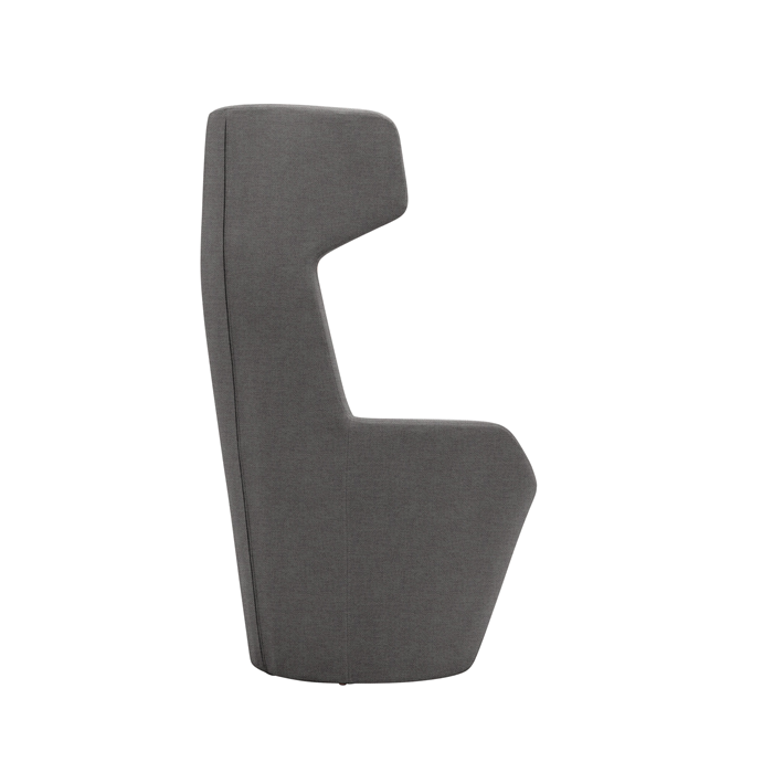 LDR Focus Ultra Chair–High-back lounge chair with ergonomic design, fabric upholstery,wide headrest&curved armrests.Waiting Rooms/Huddle Space,Grey - Image 3