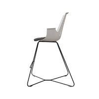 LDR VISIT High Chair, For Vendor and Hot Desks, Steel legs, Modled ABS seat, backrest and armrests with plush fabric convering,Black - Image 3