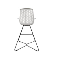 LDR VISIT High Chair, For Vendor and Hot Desks, Steel legs, Modled ABS seat, backrest and armrests with plush fabric convering,Black - Image 4