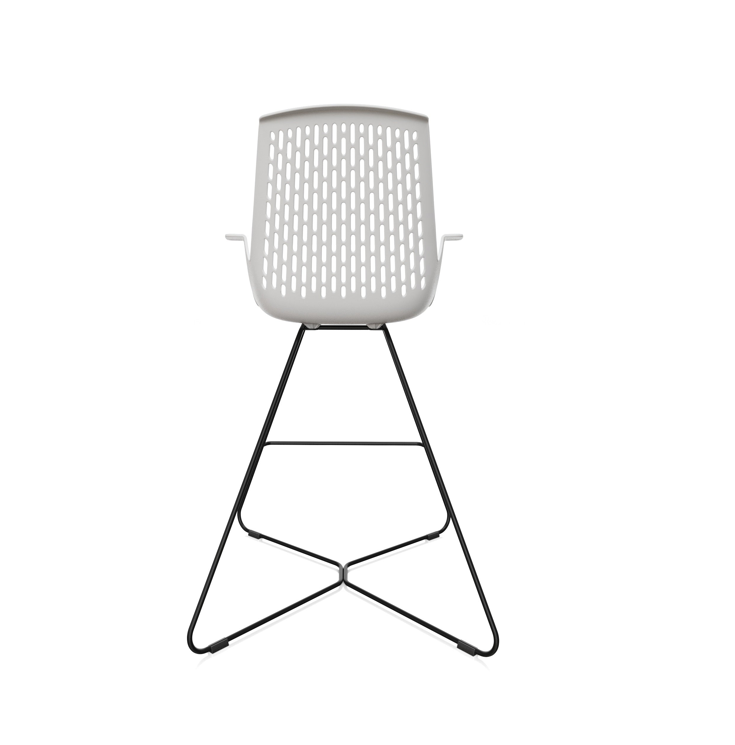 LDR VISIT High Chair, For Vendor and Hot Desks, Steel legs, Modled ABS seat, backrest and armrests with plush fabric convering,Black - Image 4