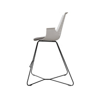 LDR VISIT High Chair, For Vendor and Hot Desks, Steel legs, Modled ABS seat, backrest and armrests with plush fabric convering,Grey - Image 3